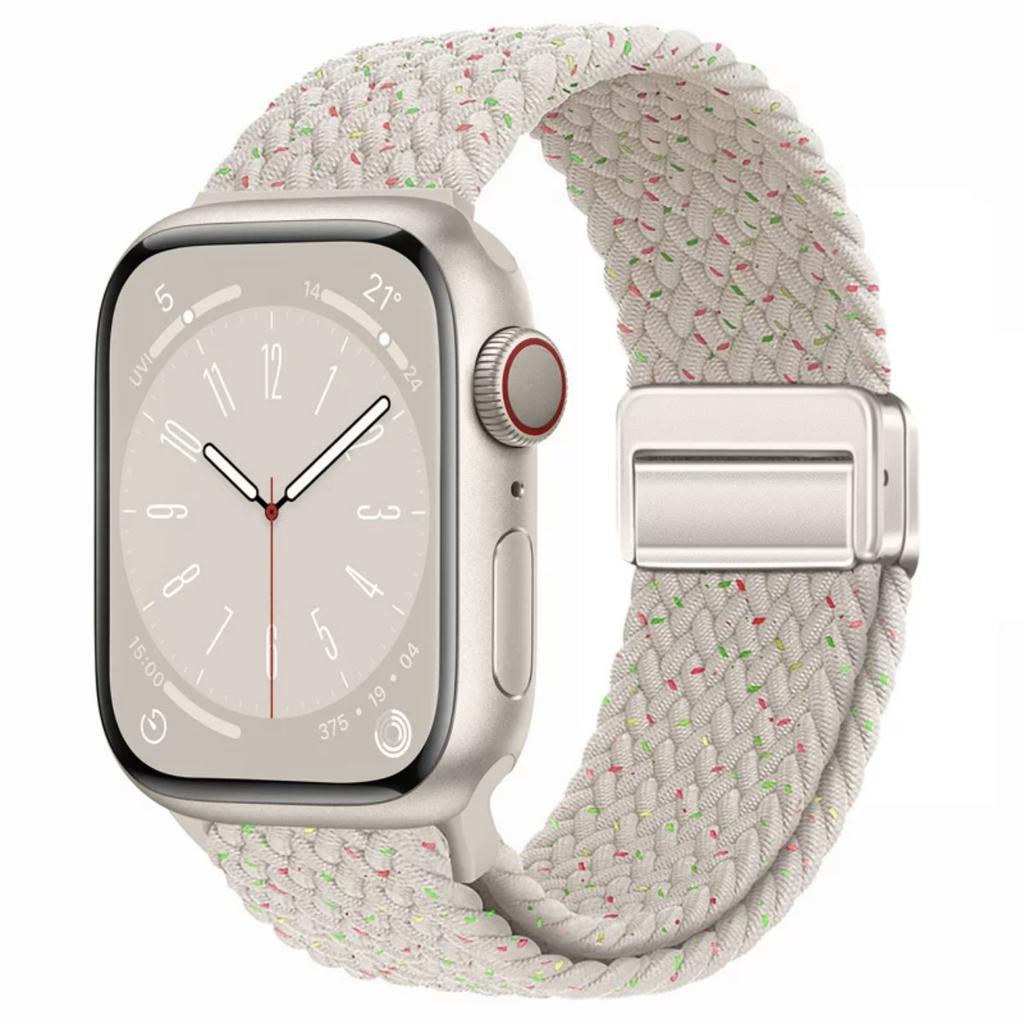 Geflochtenes Solo Loop-Armband aus Nylon für Apple Watch Band Ultra2 49 mm 9 8 7 41 mm Metall-Magnetarmband 45 mm 6 5 4 SE 44 mm verstellbarer elastischer iWatch-Gurt