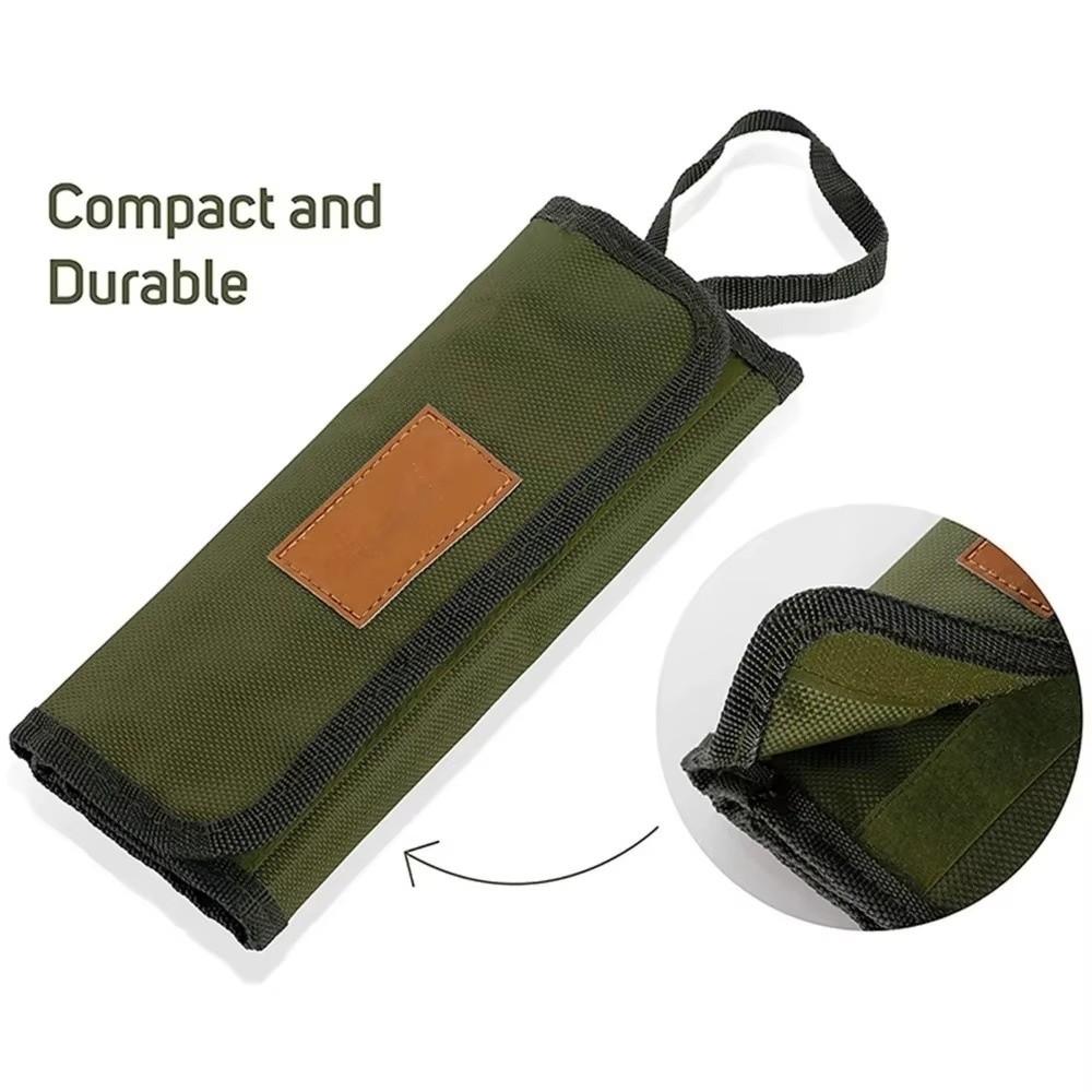 Portable Tableware Storage Bag Oxford Cloth 13 Slots Organizer Pouch Roll Up Style Tableware Storage Case Outdoor Camping Use