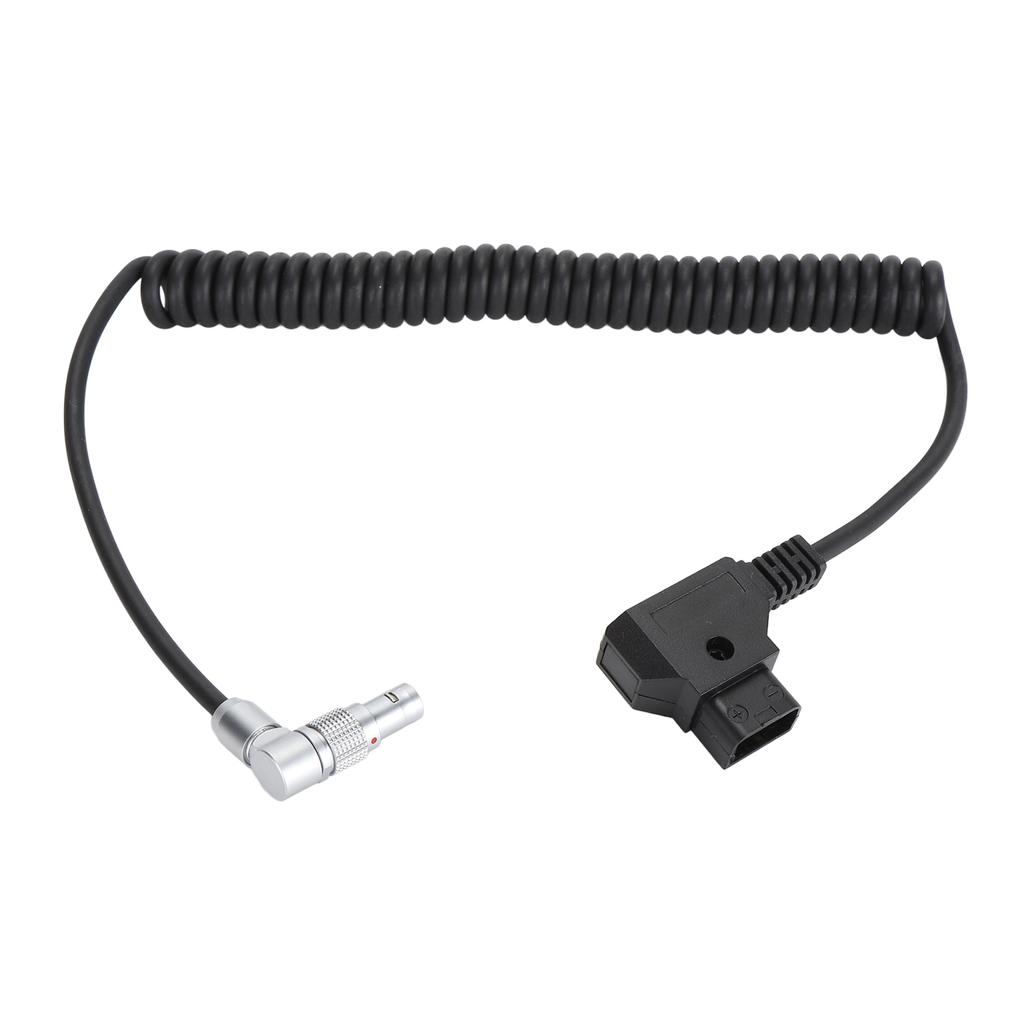 2 Pin Female to D Tap Power Cable Rotatable Right Angle V Mount Coiled SLR Camera Power Cord for RED Komodo Camera