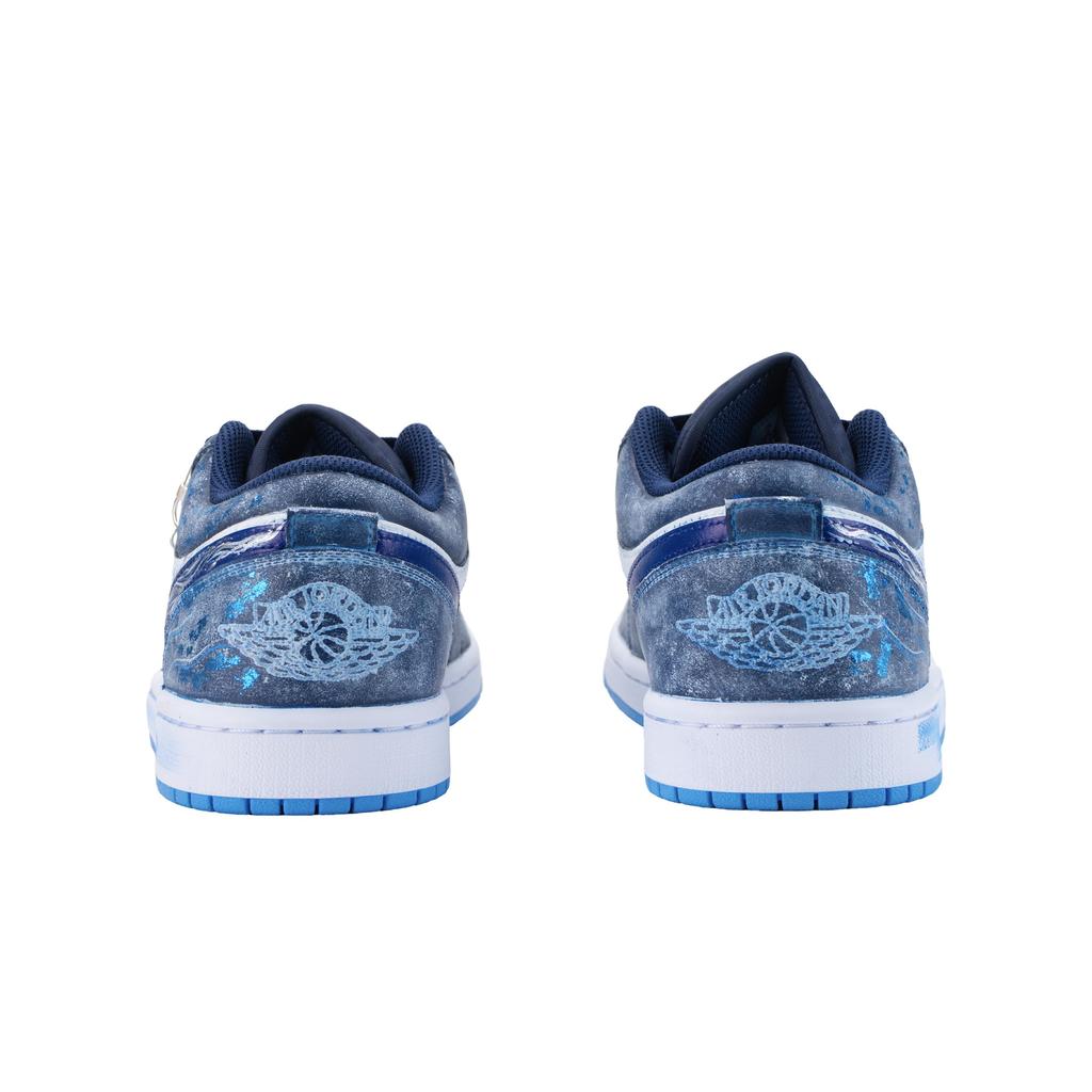 Jordan Air Jordan 1 Fluorescent Wave Chasing The Stars Slip Resistant Abrasion Resistant Low Top 553558-404(Team626-)