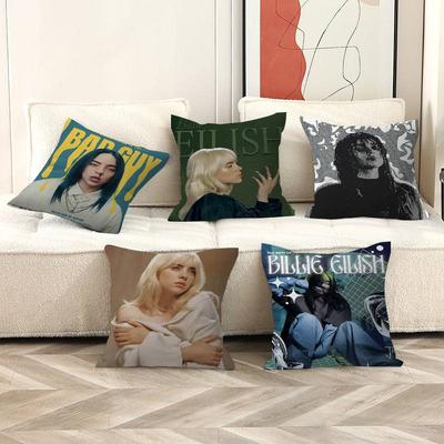 B-Billie E-Eilish Hot Singer Pillow Cover Sofa Cushion Cover Home Room Decoration Children Gift