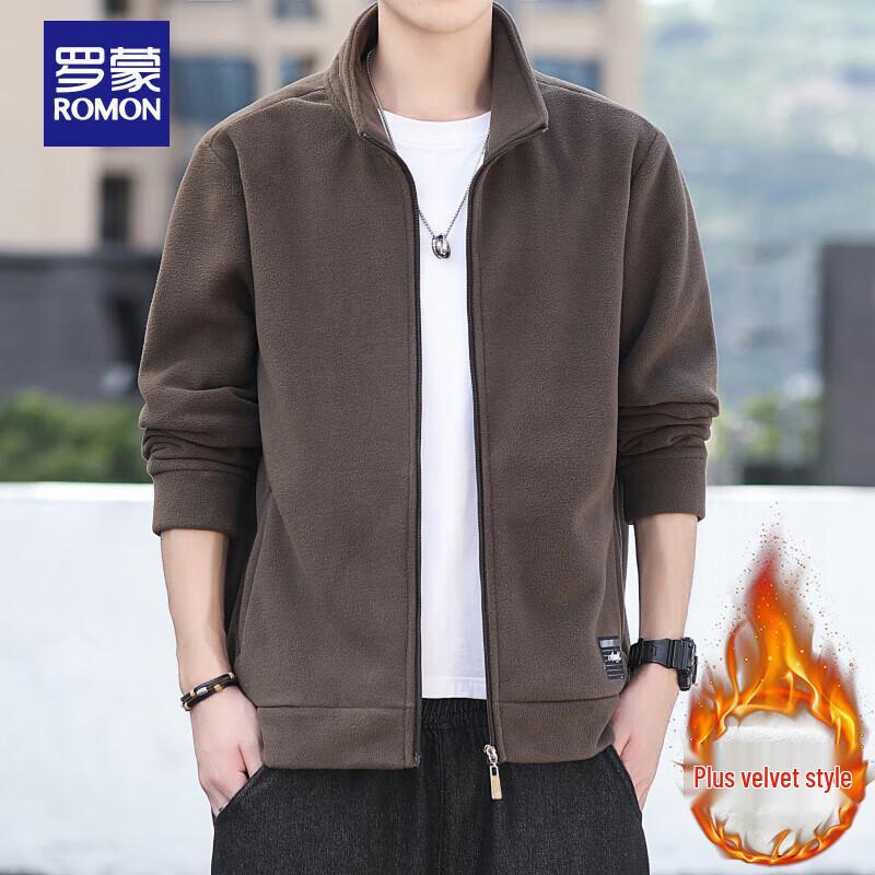 Romon Men's Casual Fleece Jacket