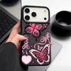 Lucky Bowknots Butterfly Pattern Case For iPhone 17 Pro Max Funda iPhone 16 Pro Max 15 14 13 12 11 Air 16E Leather Texture Silicone Cover