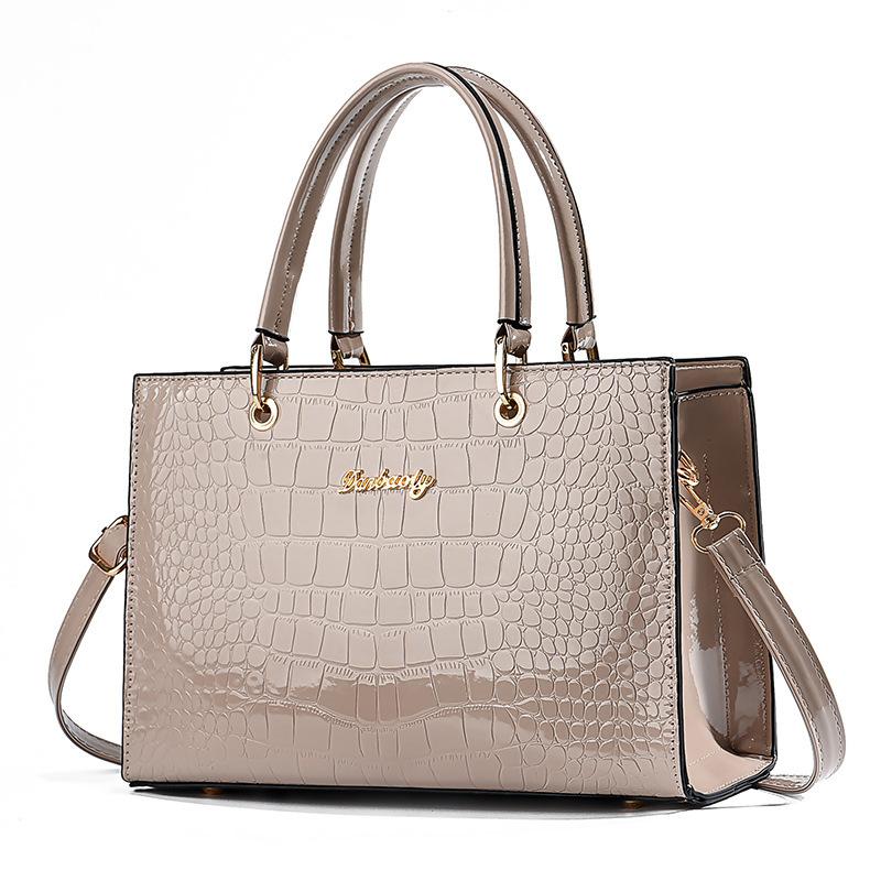 2024 New Bright Leather Women's Handbag Versatile Large Capacity One Shoulder Tote Bag Elegant Exquisite Women's Crossbody Bag