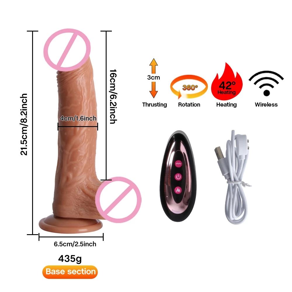 Realistic Feeling Soft Dildo Vibrator for Women Huge Big Electric Telescopic Penis Females Masturbation Oral Sex Toys for Woman