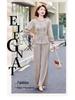 Elegant Autumn 2025 Satin Blouse & Seven-Sleeve Two-Piece Set for Middle-Aged and Elderly Women