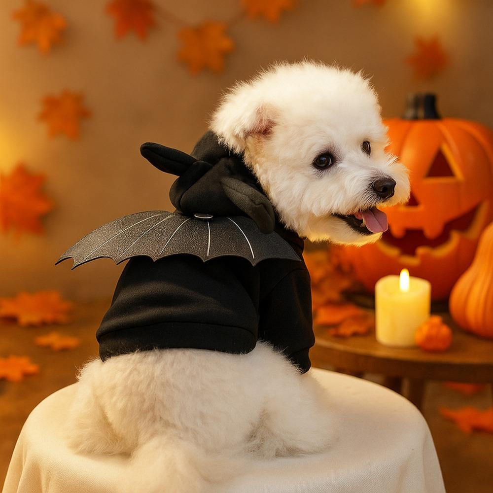 Casual Dog Bat Hoodie Warm Dog Sweater Creative Pet Cosplay Clothes  for Cats and Dogs