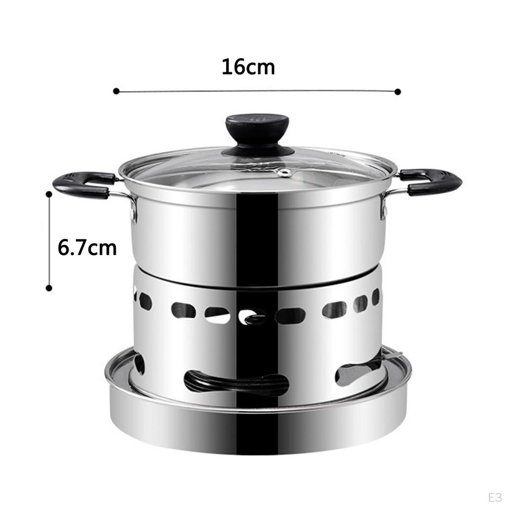 Pot Chafing Dish Fondue Set Melting Burner for Indoor Travel Picnic Banquets Catering