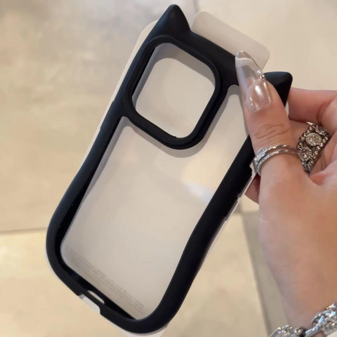 

Объемные кошачьи ушки для чехла мобильного телефона Xiaomi 15/14/13/12 Redmi K70/60/50 для женщин Note13 Прозрачный Redmi Note13Pro