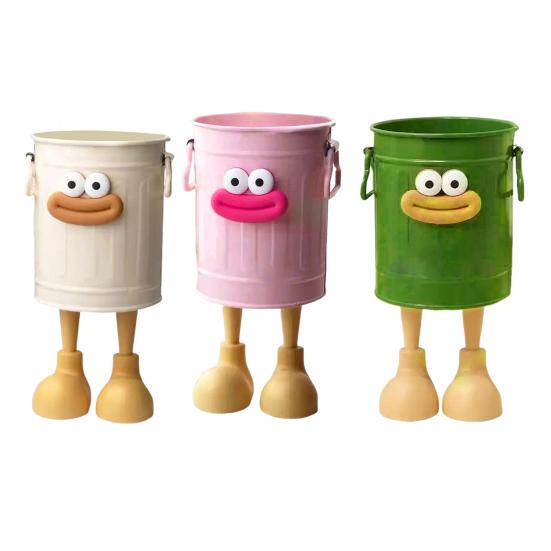 Ins High-value Cartoon Personality Pen Holder Student Desktop Office Large Capacity Cute Simple Retro Storage Bucket