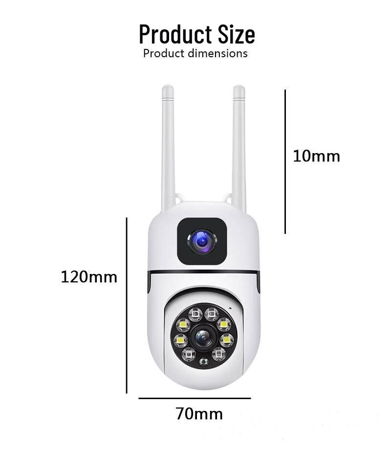 360° Dual-Lens WiFi Home Surveillance Camera HD 2MP