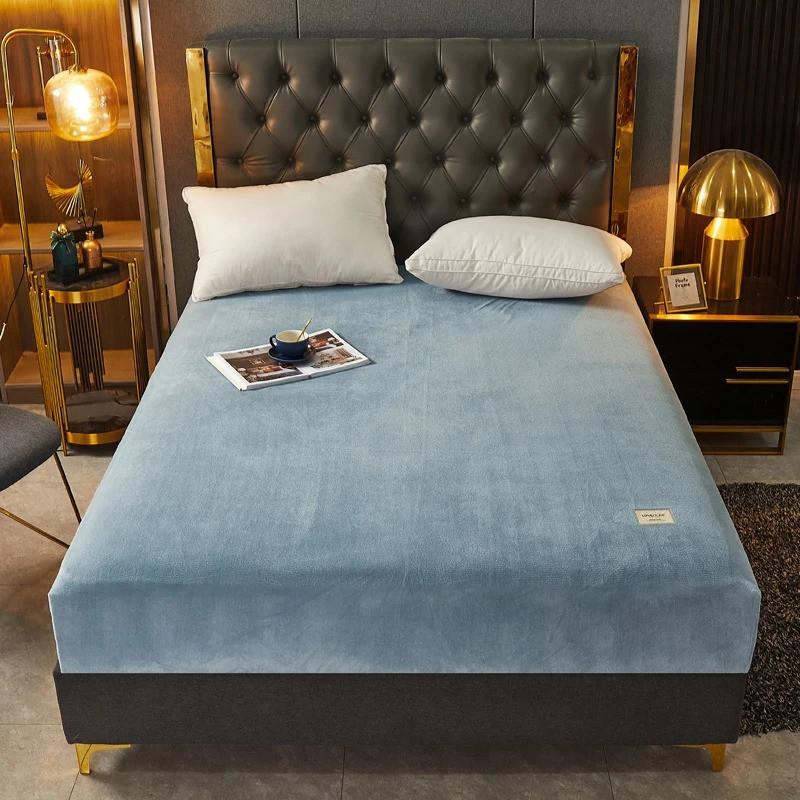 Truly Velvet Fitted Sheet Queen Luxury Super Soft Cozy Comfy Fleece Bottom with 12" Deep Pocket,Suitable for Fall Winter and Spring, No Pillowcases