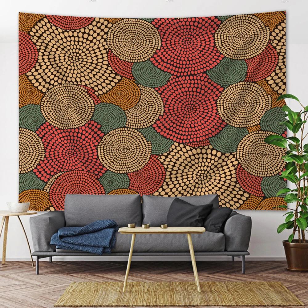 Hippie Yoga Mat Room Wall Beach Towel Bed Sheet Geometric Pattern Mandala Psychedelic Scene Home Tapestry