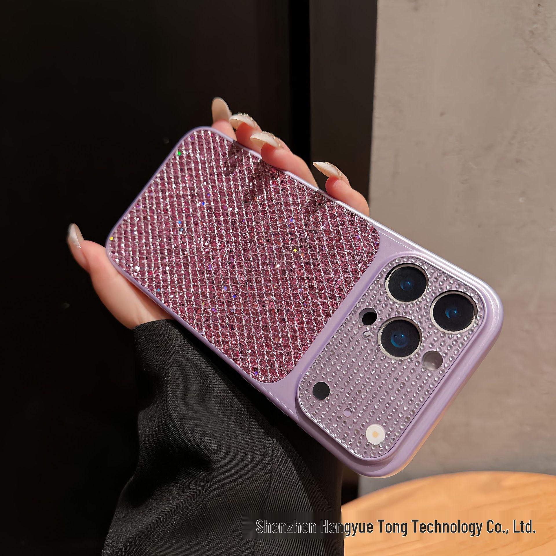 

Luxury Full Diamond Case for iPhone 17 Pro Max and iPhone 16/14 iPhone 17 Pro Max фиолетовый