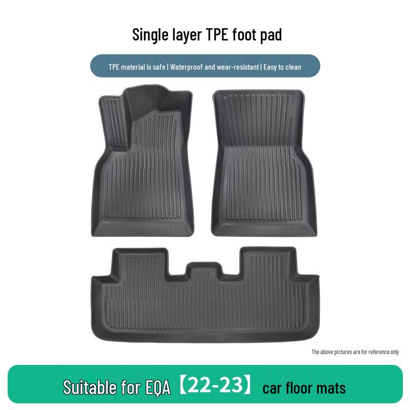 Durable TPE anti-slip floor mats for Mercedes EQA 2022-2023, three-piece set, in stock.