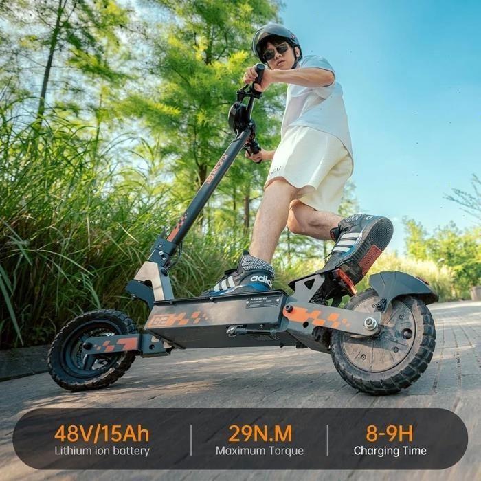 Kukirin G2 - Elektroroller - 10-Zoll-Reifen - 800-W-Motor - 48-V-15,6-Ah-Akku, 55 km Reichweite - Touchscreen