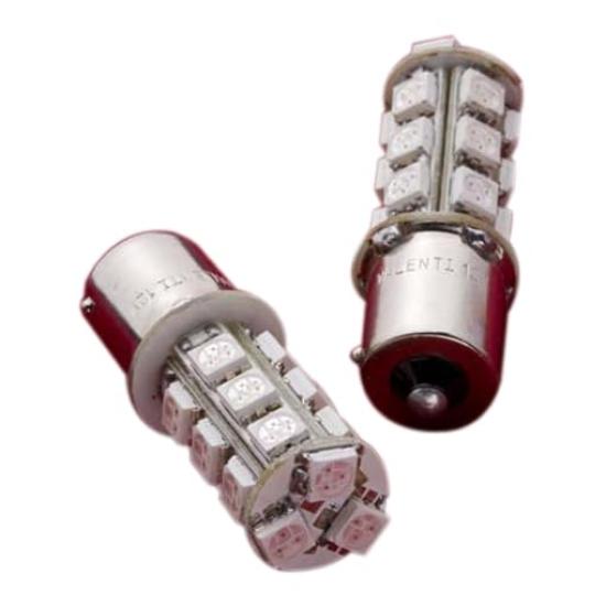 VALENTI Jewel LED 18 LEDs S25 Single Pin Amber Bulb, High-Brightness (3-Chip SMD), (BAU15s), 150° Angle, [Quantity 2] S25S-A1854-1