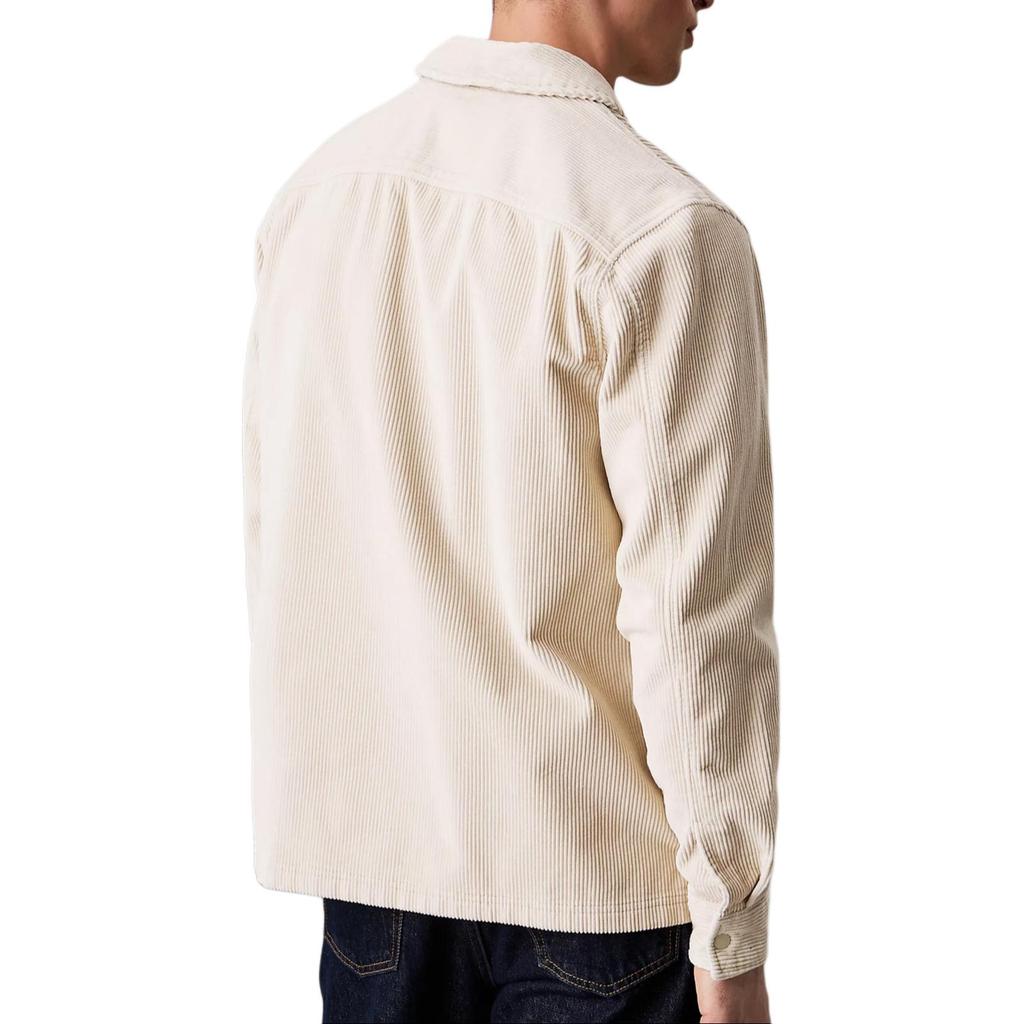Calvin Klein Casual Solid Color Point Collar Loose Fit Long Sleeve Jacket Men Jackets Light-Beige J30J326678-PD7