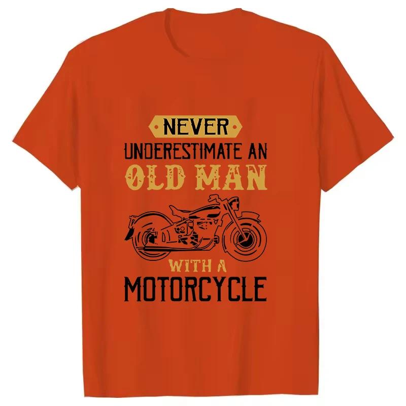 

Горячая Никогда не недооценивайте старика с мотоциклом Принт Футболка Мужская Мода Короткий рукав Повседневная Личность Летние рубашки 4XL