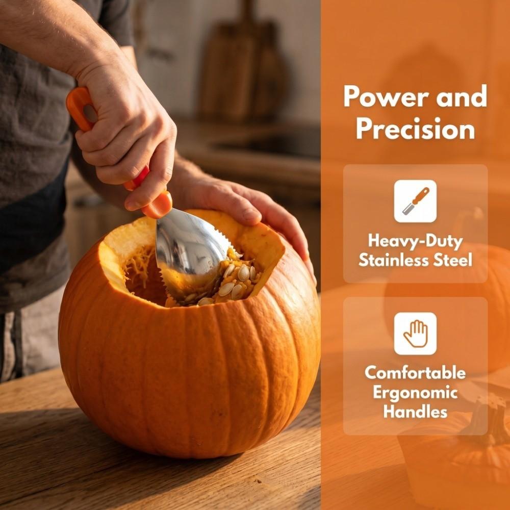 14PCS Stainless Steel Pumpkin Carving Tools Set Sharp Blade Sturdy Carving Tools Easy Grip with Storage Bag Clay Sculpting Tools