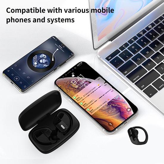 T17 Bluetooth-compatible Earphone Ear Hook Noise Reduction Digital Display Stereo Sound Wireless Earbud