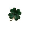 Vintage Green Four-leaf Clover Brooch Badge Women Enamel Pin Banquet Wedding Christmas Jewelry Lapel Pin Gifts