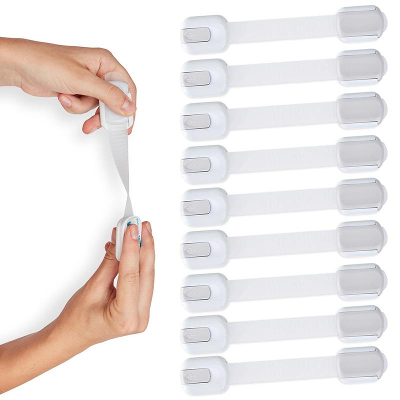 Baby Safety Lock Drawer Child Safety Cabinet Locks Adhesive Cabinet Drawer Door Latches Baby Safe Straps