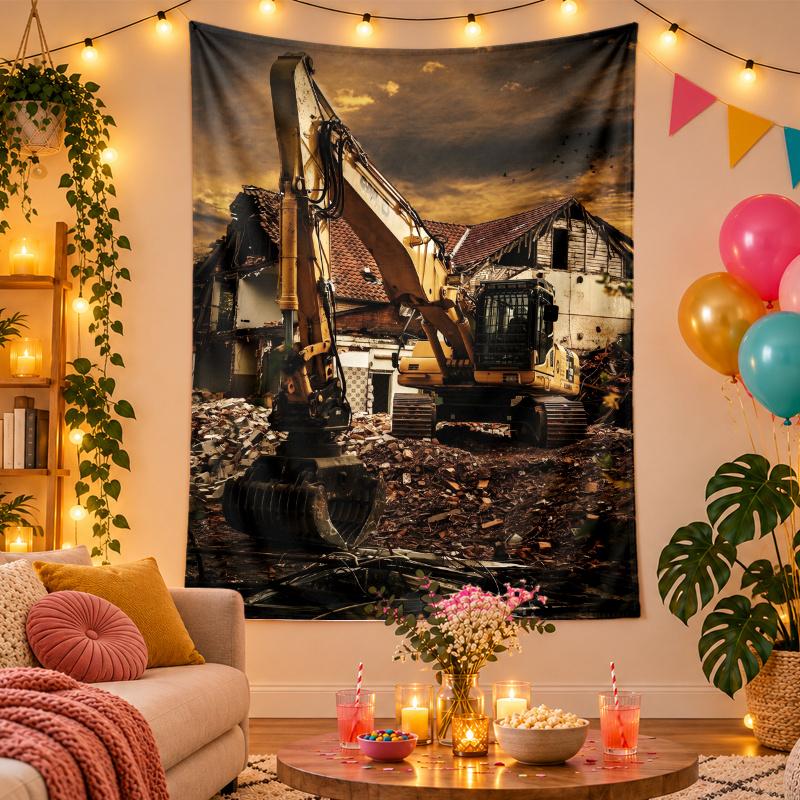 Polyester Wall Tapestry with Komatsu Design, Decorative Hanging for Bedroom Living Room Dorm