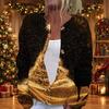 Women's Casual Stylish Christmas Print Long Sleeve Button Down Knit Cardigan