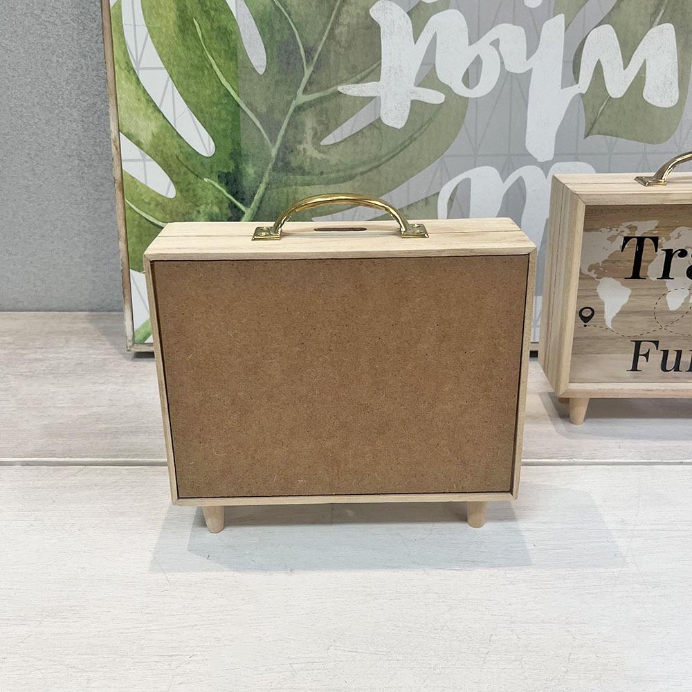 Nordic Transparent Wooden Piggy Bank and Travel Fund Box – Desktop Savings and Decorative Storage