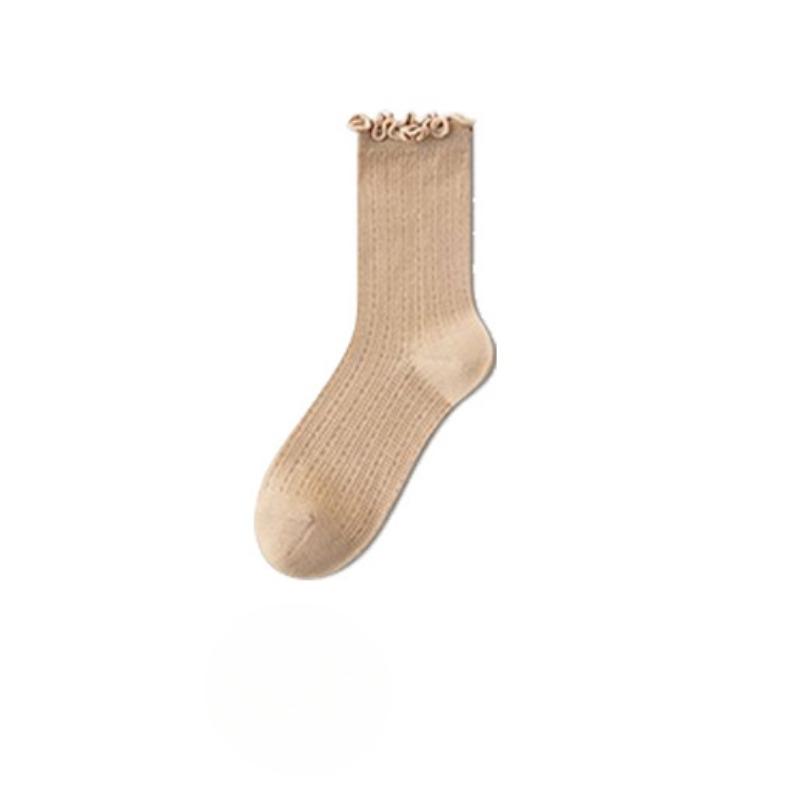 Sommersocken für Damen mit Schwarzpilzkanten, dünnes Netz, locker, Frottee-Wochenbettsocken für Mädchen, atmungsaktive Baumwoll-Halbvadensocken
