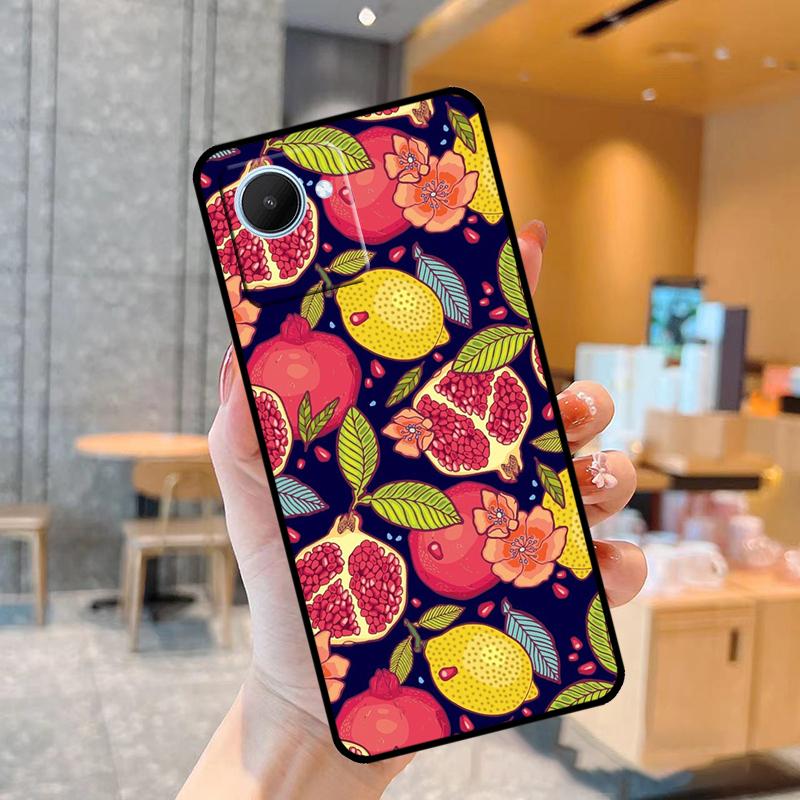 Food Fruit Red Pomegranate Case For Realme C55 C33 C31 C35 C30 C11 C15 C25s C21Y GT Neo 5 3T 2T 8 9 10 11 Pro Plus
