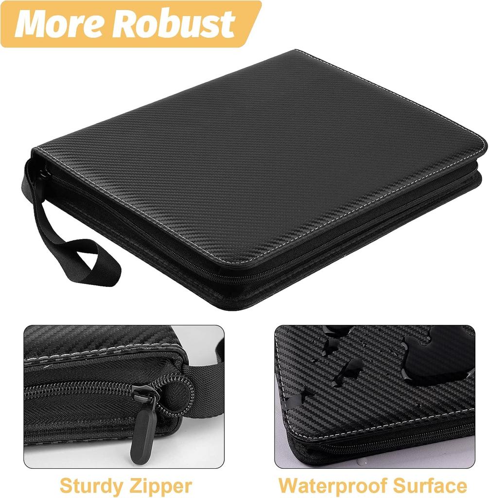 Carpeta de 9 bolsillos para cartas coleccionables, carpeta de cartas de primera calidad con cremallera, carpeta de colección de PU con 720 bolsillos de doble cara, álbum de coleccionistas, carpeta de cartas para MTG, TCG