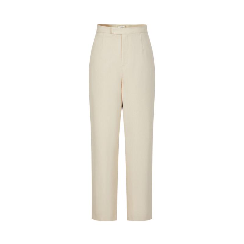 JUZUI Smart Commuter Pleated Beige Women's Trousers JWEQ11105