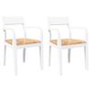 VidaXL Chaises à manger 2 pcs blanc bois massif caoutchouc, chaise à dîner, chaise, chaise de salon, chaises à dîner, chaise 4102512