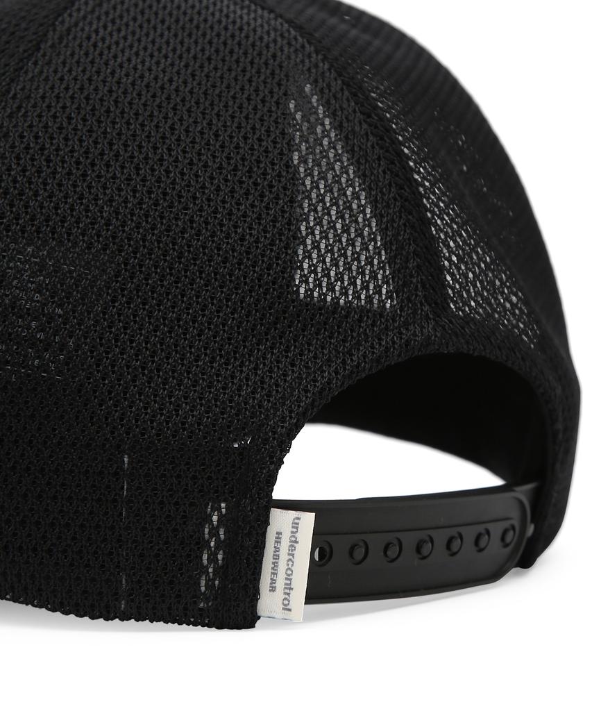 Eondeokeonteulol Summer Mesh Sunblock Logo Color Block Ball Cap Unisex Baseball Cap Signature / Mesh Trucker Black