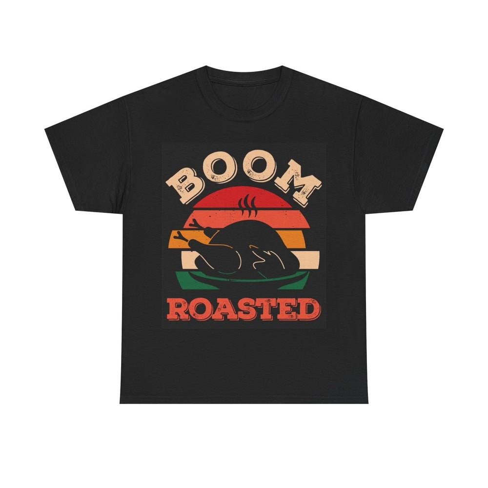 Смешная футболка  Boom Roasted  на День Благодарения, из сериала  Офис , с Майклом Скоттом, унисекс, из плотного хлопка S