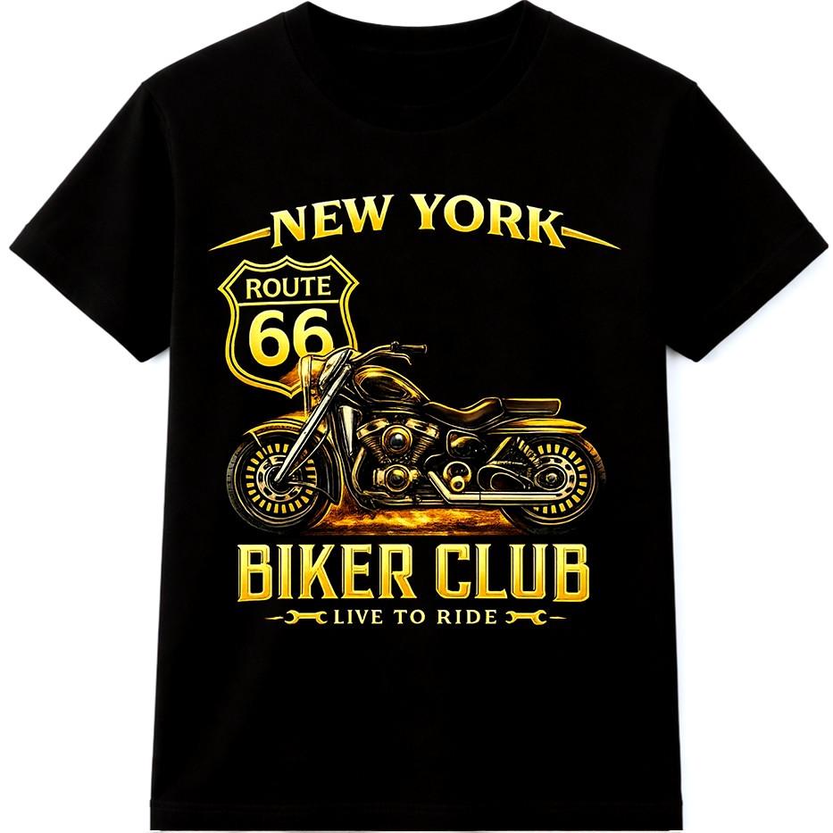 Винтажная футболка для мотоциклиста Байкера Route 66 Нью-Йорк Клубная футболка Мужская Женская Топ S