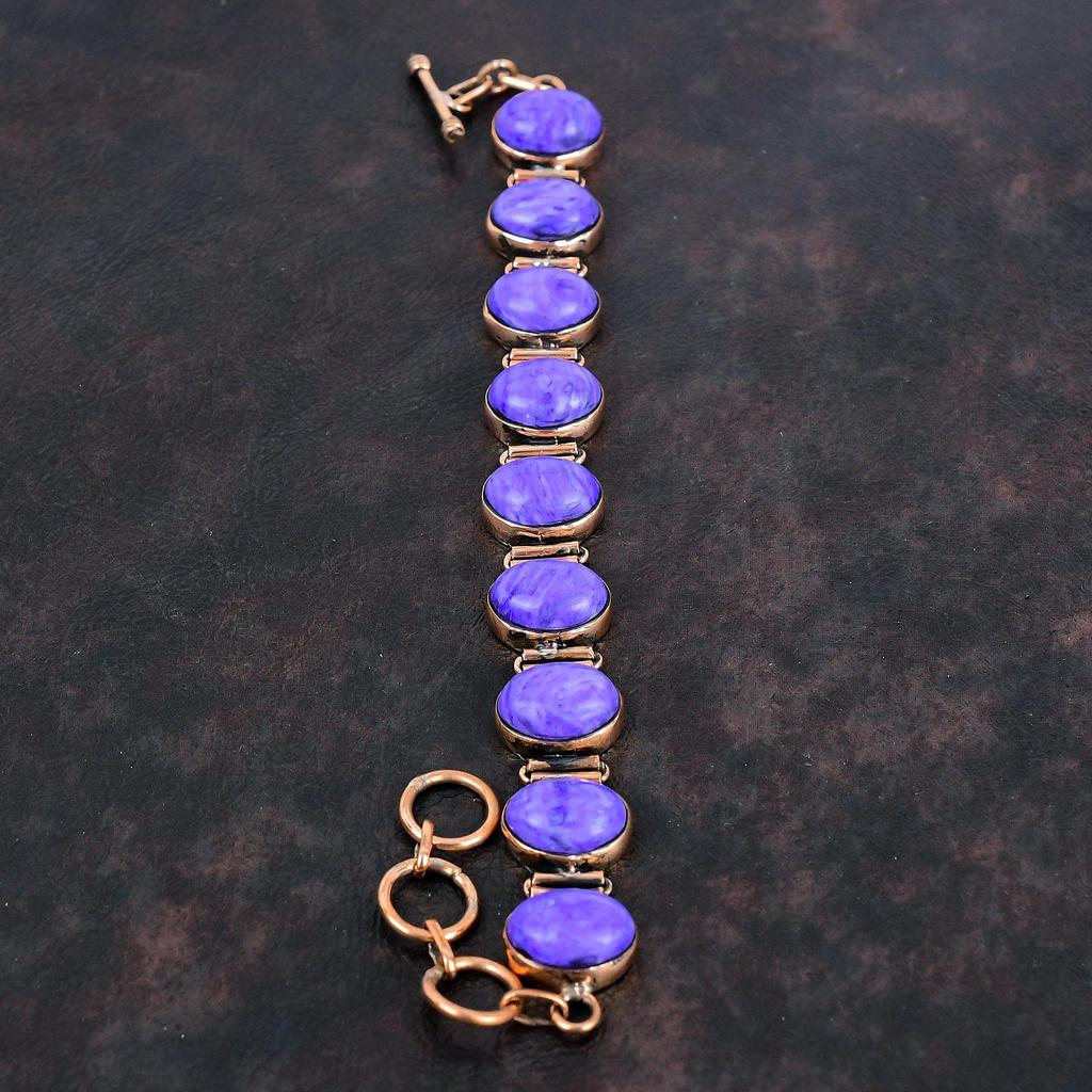 Charoite Bracelet Copper Bracelet Adjustable Chain Bracelet Handmade Jewelry Natural Gemstone Bracelet Copper Designer Jewelry Gifts For Her