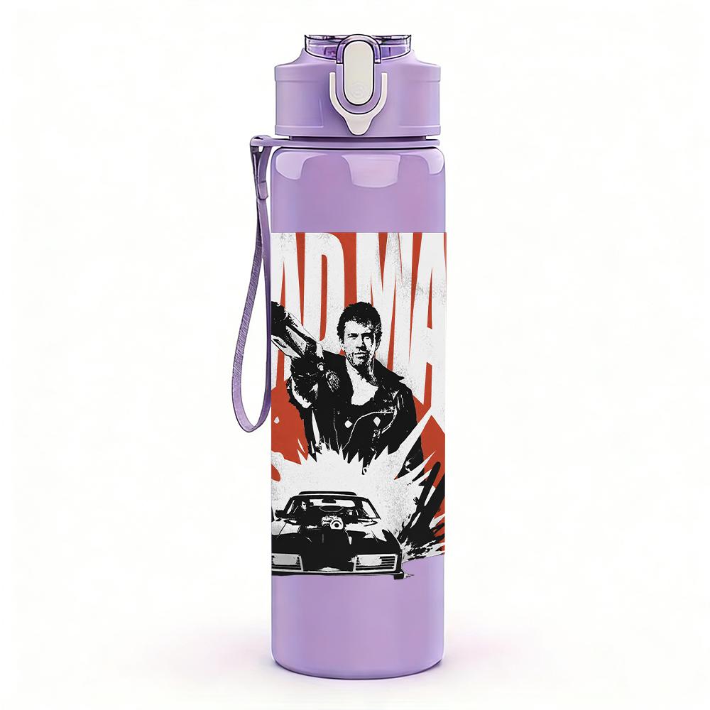 1PC Retro Western Cowboy Gun Grunge Print 750ml Portable Sports Water Bottle Leakproof Gym Outdoor Travel Drink Cup