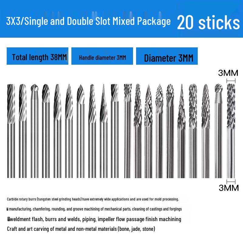 

3mm Tungsten Steel Deburring Carbide Grinding Head for Metal and Stainless Steel Milling Cutters