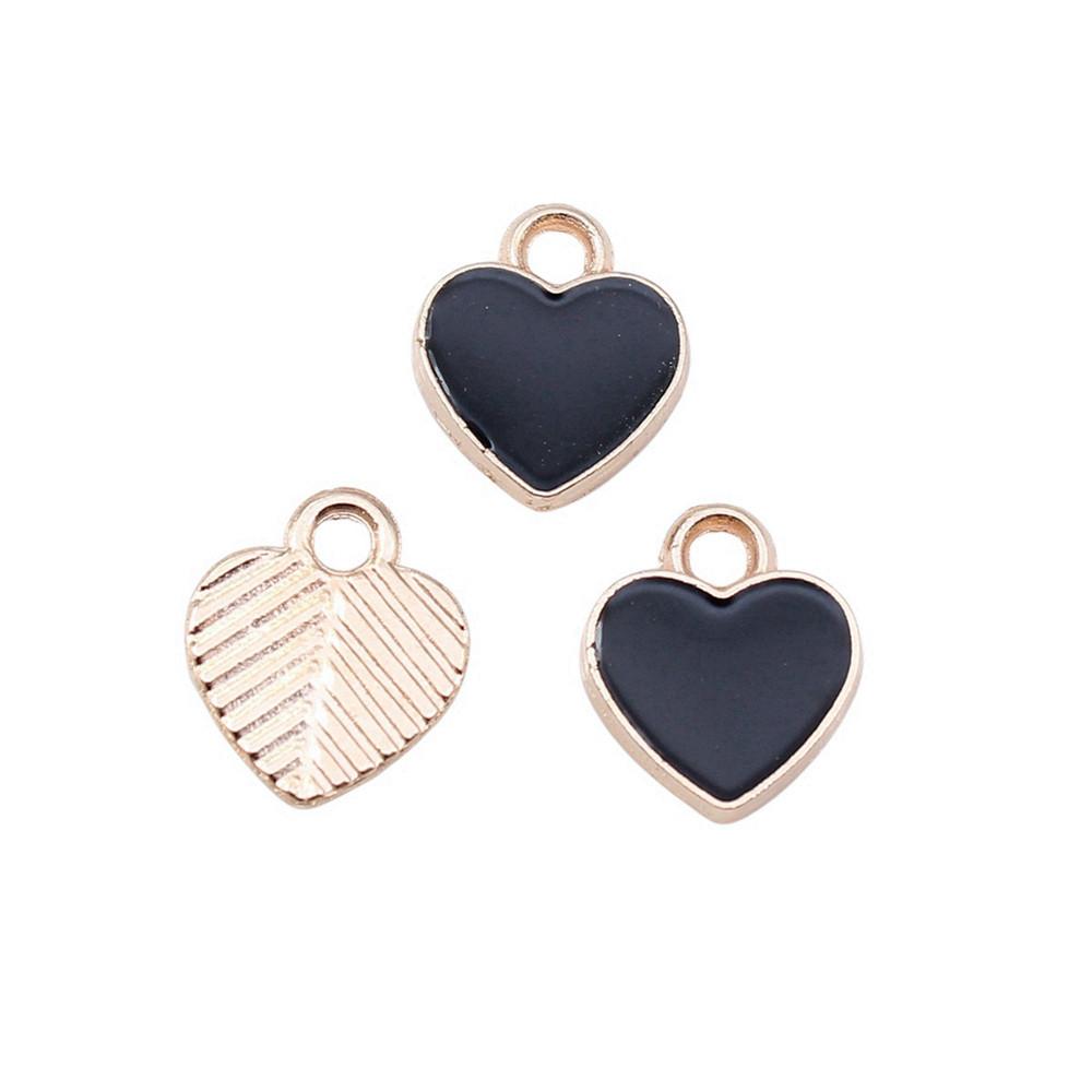 Love Heart Enamel Charms Multi Color Pendants For Romantic Jewelry Component