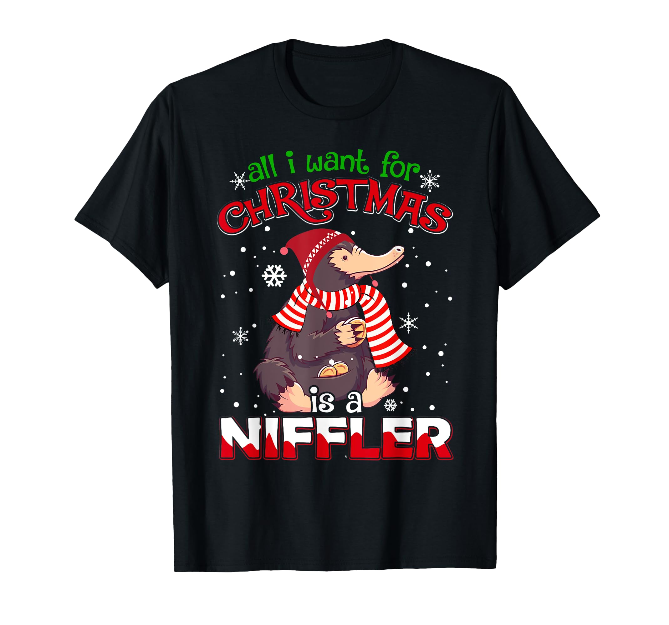 What I want for Christmas is a Niffler (women s, men s, kids ) and a Christmas-only T-shirt.