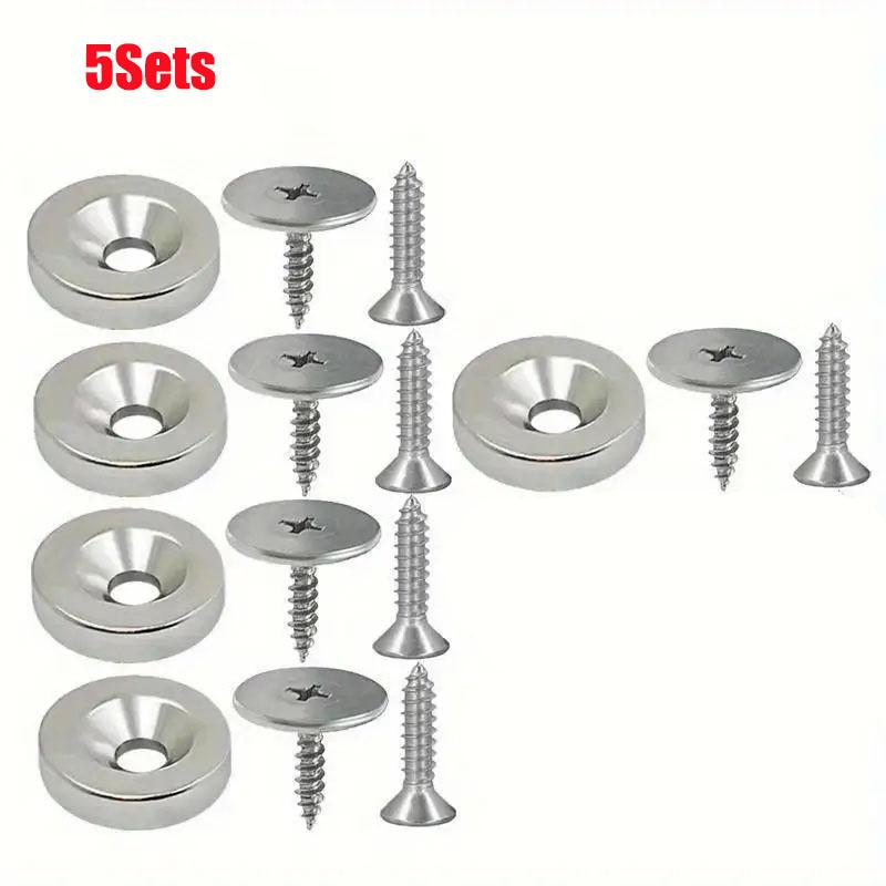 Skåpdörrmagnetfästen Runda Metallmagnetiska för Garderob Dolda Stängande Magnetiska Dörrfångare Stängare för Möbelbeslag