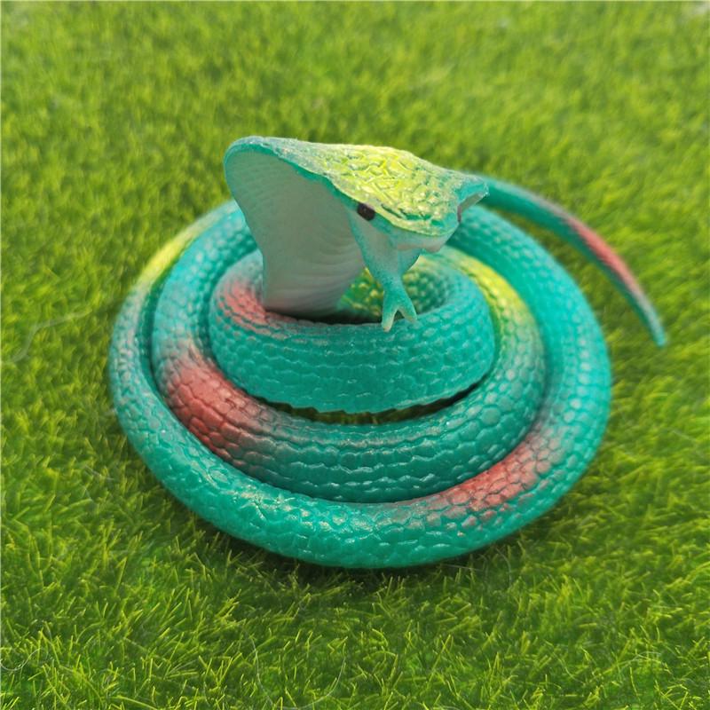 Children's Soft Rubber Toy - Large Green Fake Snake Prank Model