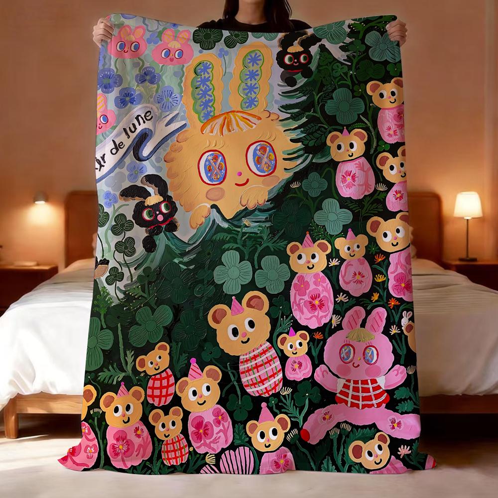 Art K-Kima artist Throw Lightweight 240g Flannel Blanket Soft Skin-friendly for Summer Cooling 75X95CM