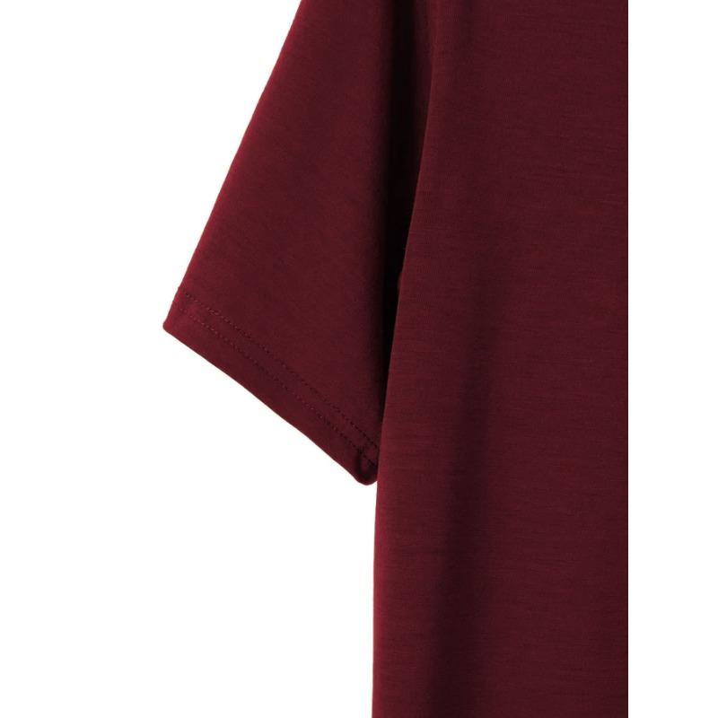 Solid Color V-neck Breathable Sweat Wicking Casual Sports Top Button Short Sleeved Men's T-shirts