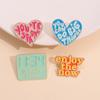 Lacquered English Alphabet Enamel Brooch Zinc Zinc Alloy Metal Badge Cartoon Punk Pins  Daily