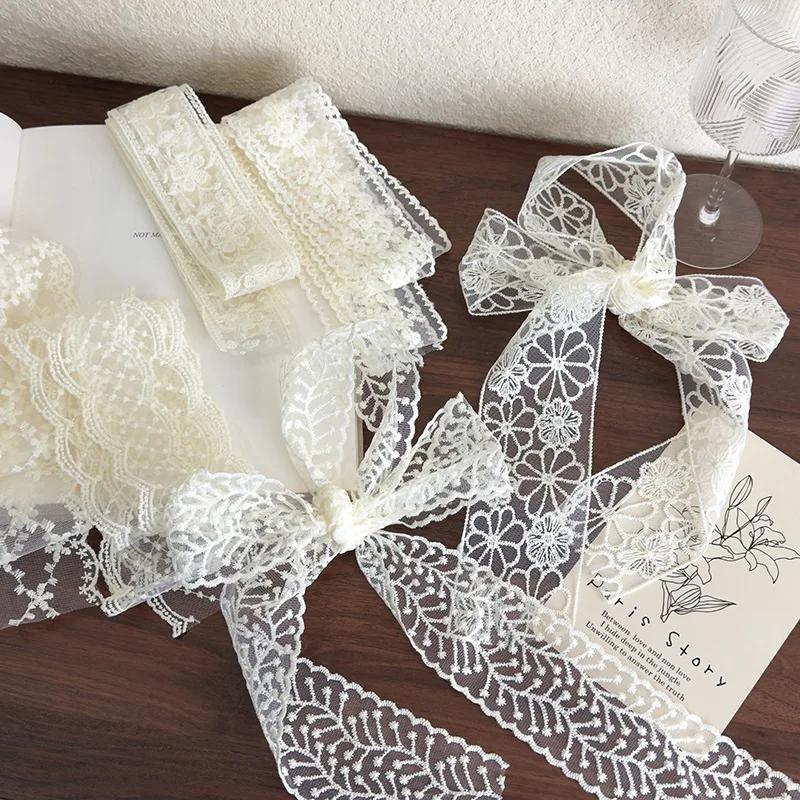 Retro Lace Long Strip Silk Scarf Headband Hair Ring Hair Rope Womans Tied Hair Turban Ribbon Lady Headdress Multifunctional Belt