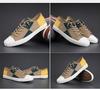 Men's Spring Canvas Shoes: Breathable, Casual, Versatile Low-Top Skate Shoes with Elastic Band.